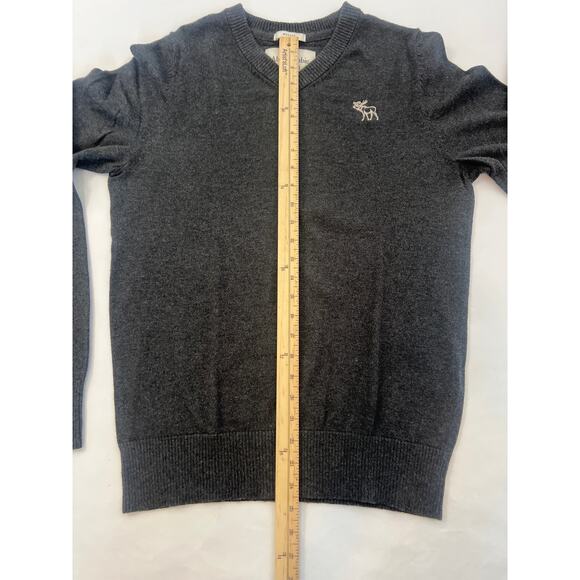 ABERCROMBIE & FITCH COTTON CASHMERE BLEND V-NECK MUSCLE GRAY SIZE XL - Picture 4 of 9